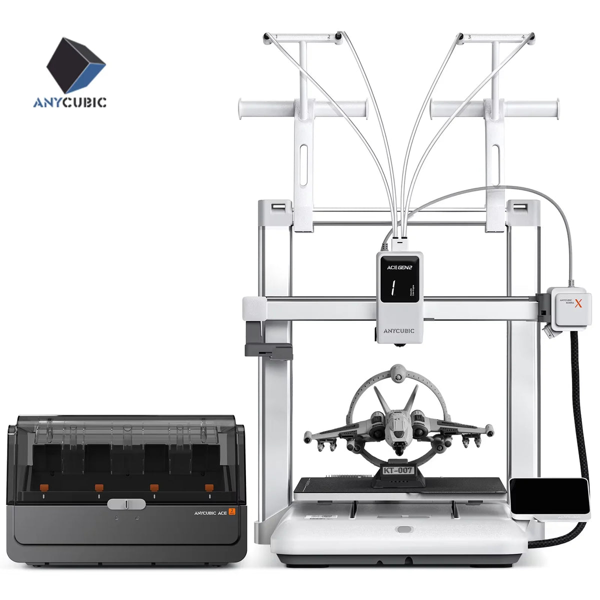 ANYCUBIC Kobra X Combo 2x Time & Material Savings Up To 19 Colors Printing AI Detection 600mm/s Max Print Speed 3D Printer